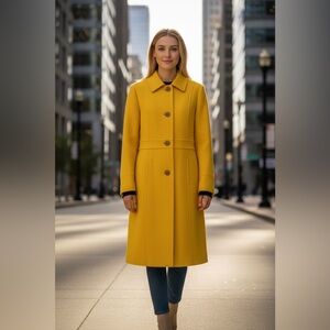 J crew Canary yellow 94% wool coat. Retail $450
